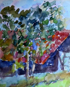 Haus mit rotem Dach